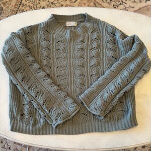 Women's Cable Knit Sweater - Green. Size large. Very soft!